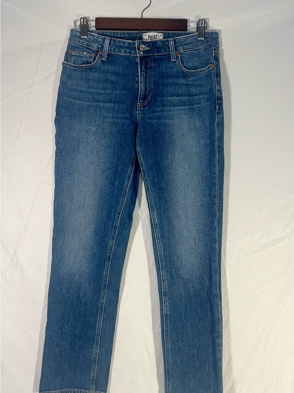 PAIGE Brigitte Straight Leg Jeans in Medium Blue Wash